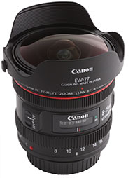 Canon EF 8-15/4 L USM mit Sonnenblende