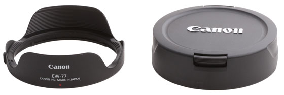 Sonnenblende und Deckel des Canon EF 8-15mm /4 L USM