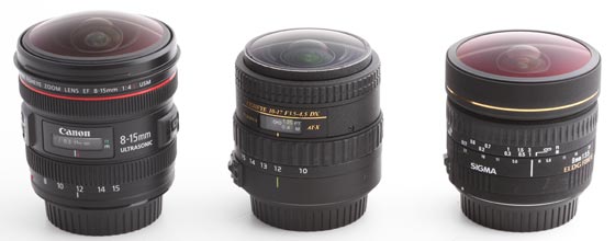 Canon EF 8-15mm /4 L USM, Tokina 10-17mm/3,5-4,5 und Sigma 8mm/3,5