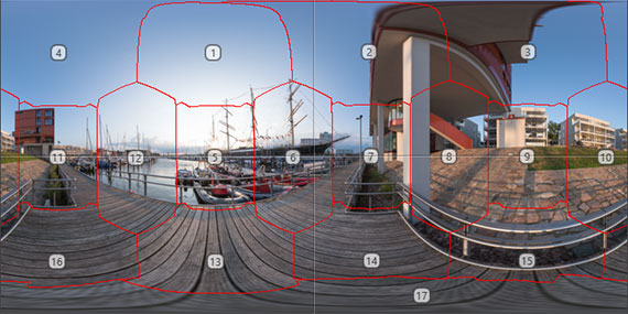 Winkelschritte, oben und unten jeweils eine Aufnahme ausgelassen