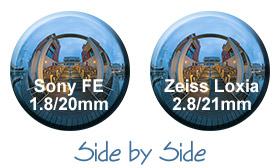 Direkter Vergleich Sony 1.8/20mm versus Zeiss Loxia 2.8/21mm