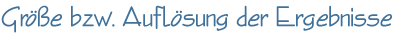 Größe bzw. Auflösung der Ergebnisse
