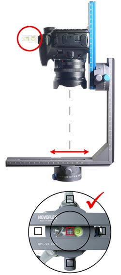 Ausrichten der Kamera mit Hilfe des Novoflex VR-System 6/8