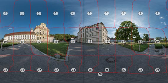 Schrittweite: 30 Bilder in 3 Zeilen plus Bodenbild