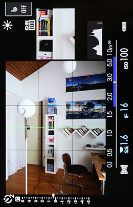 Sucher bzw. Display der Fujifilm GFX 50S