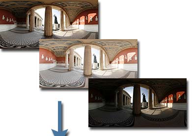 Drei Panoramen, unterschiedlich belichtet