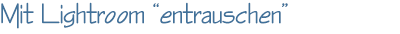 Mit Lightroom entrauschen