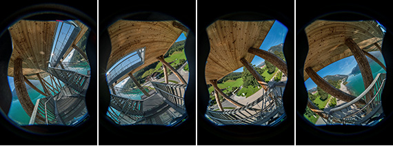 4 Einzelaufnahmen aus einer Vollformatkamera mit Abschattungen am Bildrand, die irrelevant sind!