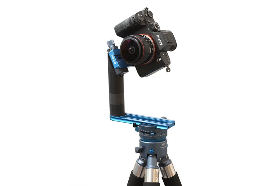  Meike MK 6.5 mm f/2.0 Fisheye mit der Sony A7RII auf dem Novoflex VR-System Slant und darunter dem Novoflex TrioBalance=Q 6/8