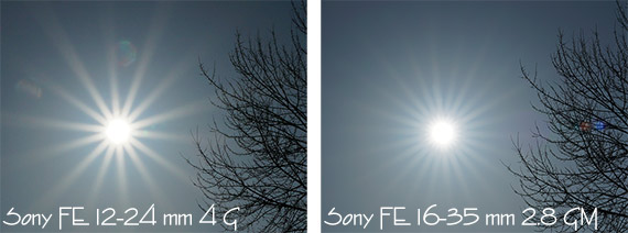 Sonnenstern und Lensflares beim Sony FE 12-24 und Sony FE 16-35