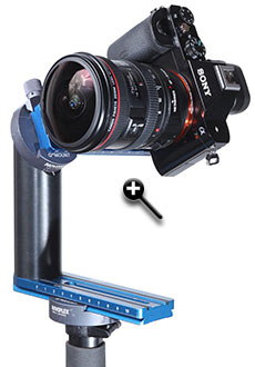 Sony Alpha 7R mit Canon EF 8-15mm / 4 L USM Fisheye auf Novoflex VR-System Slant und Einbeintativ 