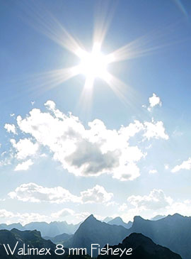 Sonnenstern beim Walimex 8mm Fisheye