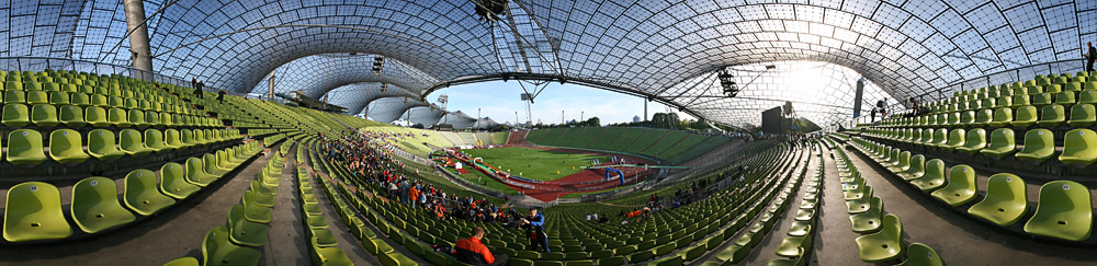 Münchner Olympiastation als Zylinderpanorama