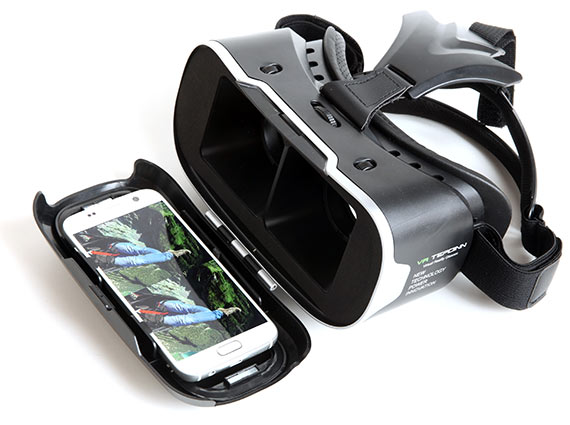 Nachdem die geteilte Ansicht erscheint das VR-Headset zuklappen